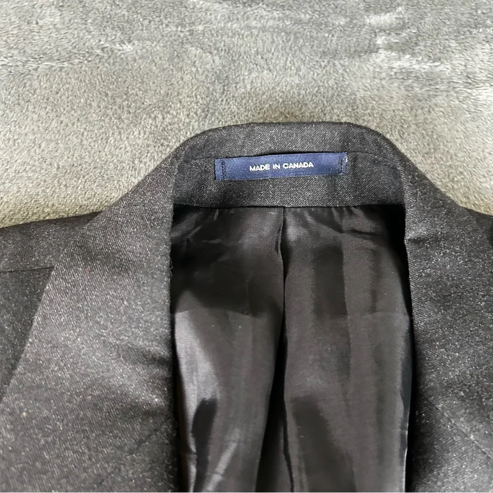 Chaps Ralph Lauren Blazer Mens 46R‎ Charcoal Gray Wool VTG Sport Coat 2 Button